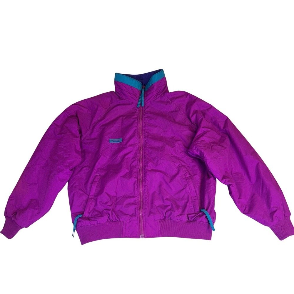 Vtg 90s Columbia Sportswear Radial Sleeve Jacket Womens XL Purple Teal Retro